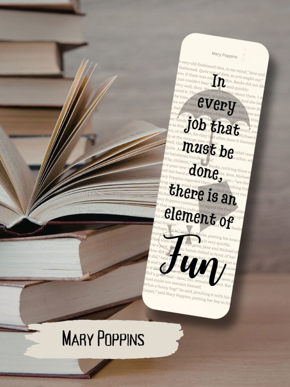 Mary Poppins Bookish Book Page Bookmark
